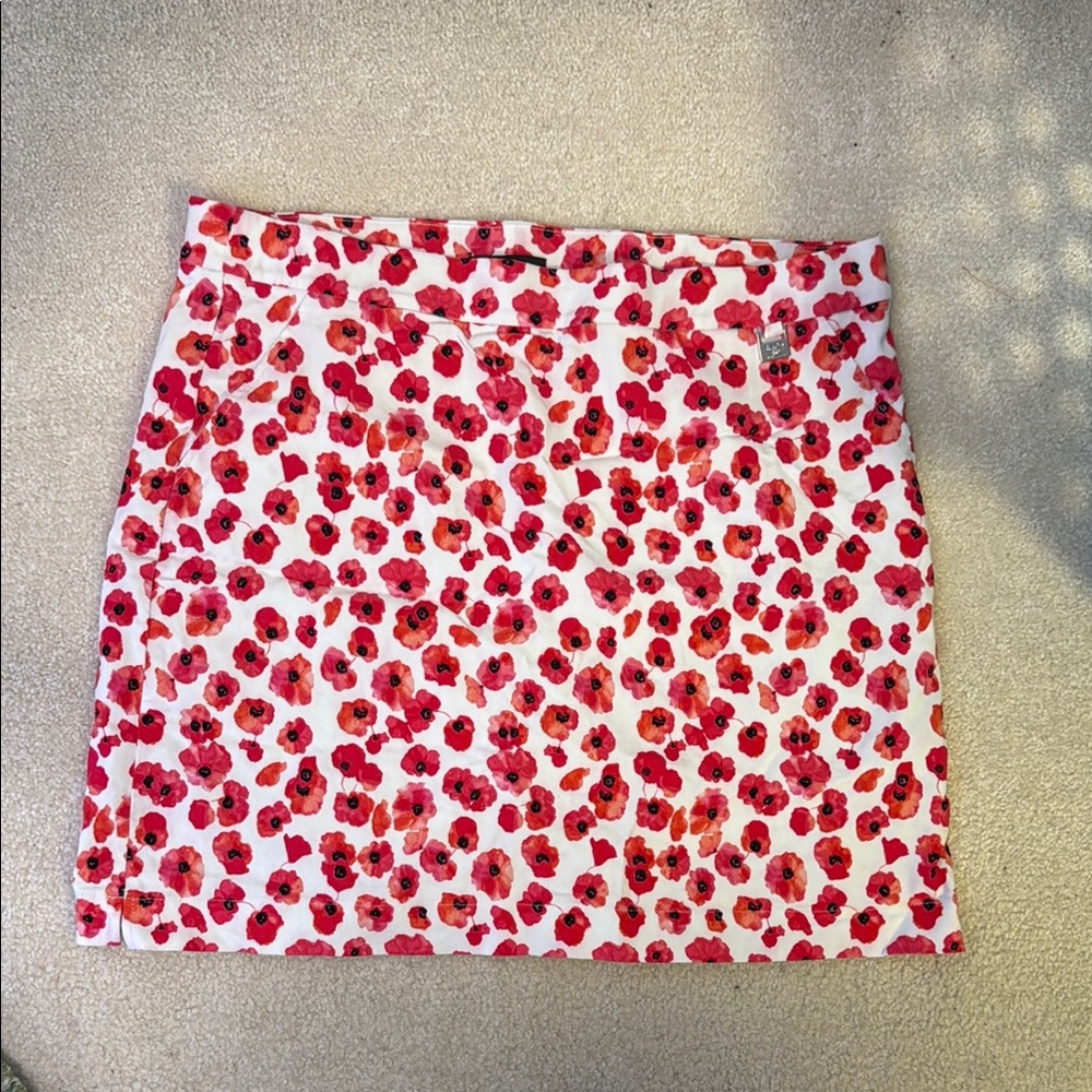 Rafaella Floral Skort Red and White